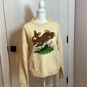 Kiel James Patrick Cream Sweater with Bunny Design